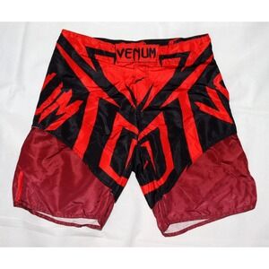 Venum Men's MMA Fighting Tribal UFC Red Black Shorts Size Large